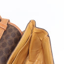 CELINE Macadam Canvas Shoulder Bag PVC Leather Brown Gold Auth bs31211-21