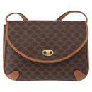 CELINE Macadam Canvas Shoulder Bag PVC Leather Brown Gold Auth bs31211-13