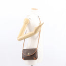 CELINE Macadam Canvas Shoulder Bag PVC Leather Brown Gold Auth bs31211-24
