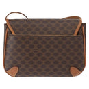 CELINE Macadam Canvas Shoulder Bag PVC Leather Brown Gold Auth bs31211-2