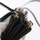CELINE Trio Small Shoulder Bag Leather Black Gold Auth bs31212-10