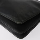 CELINE Trio Small Shoulder Bag Leather Black Gold Auth bs31212-13