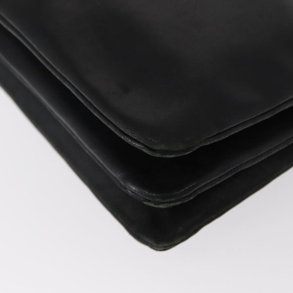 CELINE Trio Small Shoulder Bag Leather Black Gold Auth bs31212