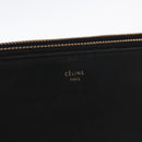 CELINE Trio Small Shoulder Bag Leather Black Gold Auth bs31212-17