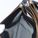 CELINE Trio Small Shoulder Bag Leather Black Gold Auth bs31212-20