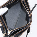 CELINE Trio Small Shoulder Bag Leather Black Gold Auth bs31212-22