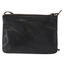 CELINE Trio Small Shoulder Bag Leather Black Gold Auth bs31212-3