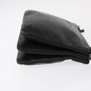 CELINE Trio Small Shoulder Bag Leather Black Gold Auth bs31212-4