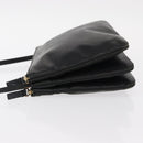 CELINE Trio Small Shoulder Bag Leather Black Gold Auth bs31212-5