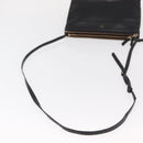 CELINE Trio Small Shoulder Bag Leather Black Gold Auth bs31212-7