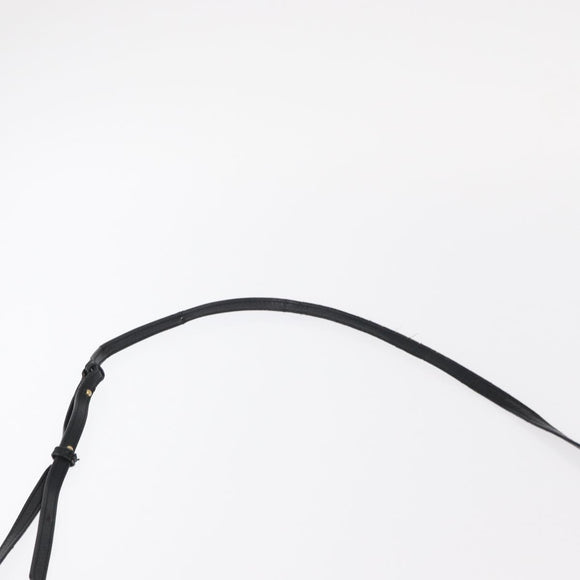 CELINE Trio Small Shoulder Bag Leather Black Gold Auth bs31212