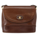 CELINE Shoulder Bag Leather Brown Gold Auth bs31214-13