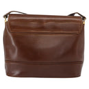 CELINE Shoulder Bag Leather Brown Gold Auth bs31214-2