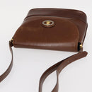CELINE Shoulder Bag Leather Brown Gold Auth bs31214-6