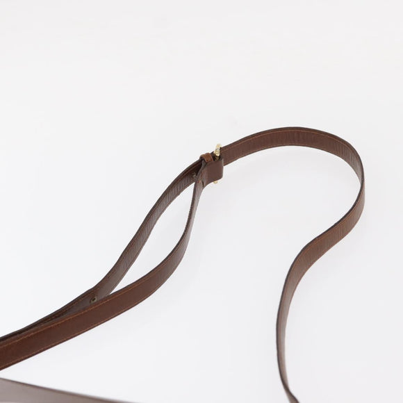 CELINE Shoulder Bag Leather Brown Gold Auth bs31214