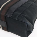 HERMES Toroca Horizontal MM Hand Bag Canvas Black Brown Auth bs31217-14