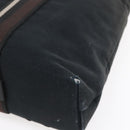 HERMES Toroca Horizontal MM Hand Bag Canvas Black Brown Auth bs31217-16
