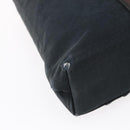 HERMES Toroca Horizontal MM Hand Bag Canvas Black Brown Auth bs31217-9