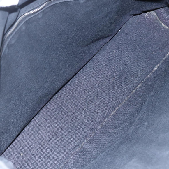 HERMES Toroca Horizontal MM Hand Bag Canvas Black Brown Auth bs31217