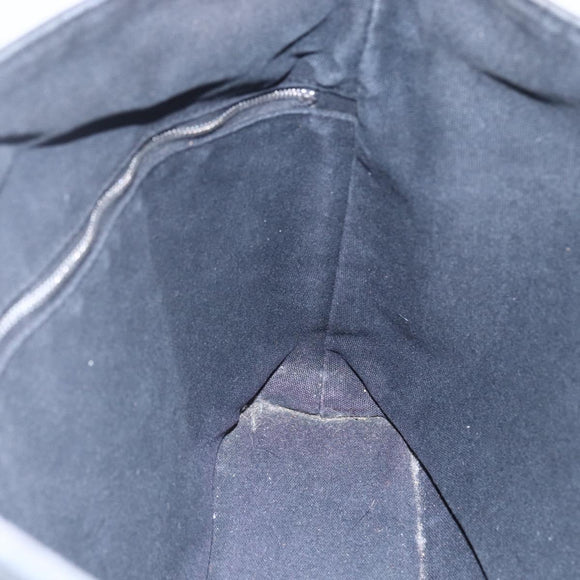 HERMES Toroca Horizontal MM Hand Bag Canvas Black Brown Auth bs31217