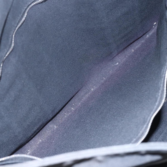 HERMES Toroca Horizontal MM Hand Bag Canvas Black Brown Auth bs31217