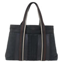 HERMES Toroca Horizontal MM Hand Bag Canvas Black Brown Auth bs31217-13