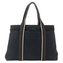 HERMES Toroca Horizontal MM Hand Bag Canvas Black Brown Auth bs31217-2
