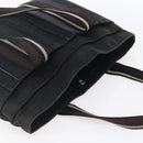 HERMES Toroca Horizontal MM Hand Bag Canvas Black Brown Auth bs31217-6