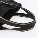 HERMES Toroca Horizontal MM Hand Bag Canvas Black Brown Auth bs31217-7