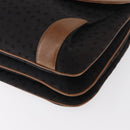 TIFFANY&Co. Hand Bag Canvas Leather Black Gold Auth bs31218-11