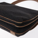 TIFFANY&Co. Hand Bag Canvas Leather Black Gold Auth bs31218-13