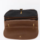 TIFFANY&Co. Hand Bag Canvas Leather Black Gold Auth bs31218-15