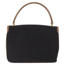 TIFFANY&Co. Hand Bag Canvas Leather Black Gold Auth bs31218-3