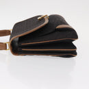 TIFFANY&Co. Hand Bag Canvas Leather Black Gold Auth bs31218-5