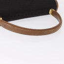 TIFFANY&Co. Hand Bag Canvas Leather Black Gold Auth bs31218-7