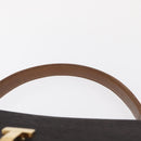 TIFFANY&Co. Hand Bag Canvas Leather Black Gold Auth bs31218-8