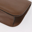 VALENTINO Studs Chain Shoulder Bag Leather Brown Gold Auth bs31220-17