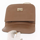 VALENTINO Studs Chain Shoulder Bag Leather Brown Gold Auth bs31220-10