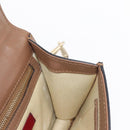 VALENTINO Studs Chain Shoulder Bag Leather Brown Gold Auth bs31220-19