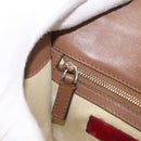 VALENTINO Studs Chain Shoulder Bag Leather Brown Gold Auth bs31220-21