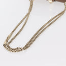 VALENTINO Studs Chain Shoulder Bag Leather Brown Gold Auth bs31220-7