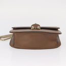 VALENTINO Studs Chain Shoulder Bag Leather Brown Gold Auth bs31220-5