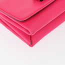 VALENTINO Studs Chain Shoulder Bag Leather Pink Gold Auth bs31221-8