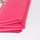 VALENTINO Studs Chain Shoulder Bag Leather Pink Gold Auth bs31221-16