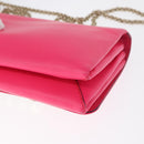 VALENTINO Studs Chain Shoulder Bag Leather Pink Gold Auth bs31221-17
