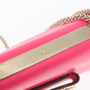 VALENTINO Studs Chain Shoulder Bag Leather Pink Gold Auth bs31221-9