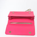 VALENTINO Studs Chain Shoulder Bag Leather Pink Gold Auth bs31221-10