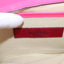 VALENTINO Studs Chain Shoulder Bag Leather Pink Gold Auth bs31221-19