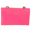 VALENTINO Studs Chain Shoulder Bag Leather Pink Gold Auth bs31221-2