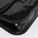 VALENTINO Studs Chain Shoulder Bag Enamel Black Silver Auth bs31222-9